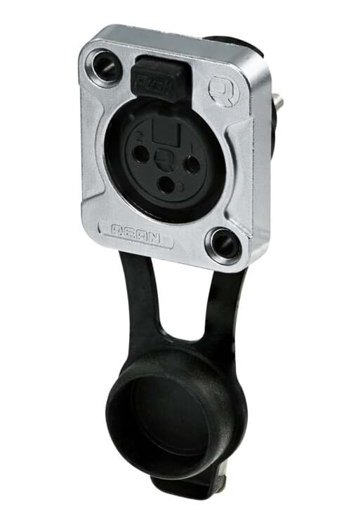 Bild von XLR chassis D 3 pin bus nikkel behuizing tincontact IP65 REAN